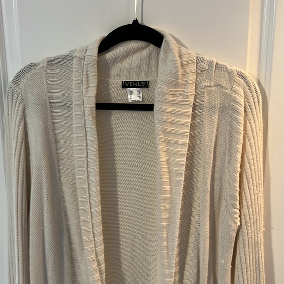 Venus women’s size XL cream cardigan long - Picture 2 of 5